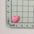Mini pink matte resin heart charm measuring 1cm by 1cm for DIY jewelry and nail art - Watermelon red