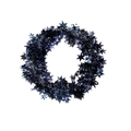 7.5m Christmas star garland tinsel in deep blue metallic finish for DIY festive decoration - Black