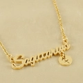 Golden 18k stainless steel Sagittarius zodiac pendant necklace with a round symbol tag - Sagittarius