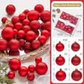 Set di 44 palline di Natale rosse opache, lucide e glitterate in dimensioni 3/4/5cm - Rosso