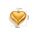 Polished golden stainless steel 20mm hollow heart pendant with 2.5mm bail size - 20mm / Gold
