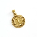 Vintage gold embossed letter I pendant featuring a decorative round openwork frame - Letter I Style (I-Single Pendant)
