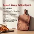 Mini ebony wood cutting board with floral engraving and handle for baby food and snacks - Engraved Small Board 30*20*2cm