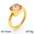 Gold titanium ring with champagne square zircon, width 11mm and weight 6g specs - Gold Champagne