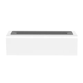 Minimalist white flame humidifier variant with grey top groove on white background - DQ711 Square Type / White