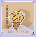 Cute acrylic planet ice cream cone pin badge for backpacks, Model: A-460 - Planet Ice Cream