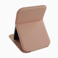 Portable pink leather folding vanity mirror for desktop and travel makeup use - Fresh Pink
