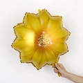 Golden flower-shaped aluminum foil balloon with sunflower design and metallic shine - 18 Inch Sunflower Yellow