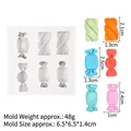 Silicone candy mold with 6 cavities for DIY chocolate fondant cake decoration - Style 2#B407 / Gray