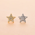 Detalle de piercings de nariz en forma de estrella con circonitas en oro y plata - Estilo 8# (Estrella) / Plateado