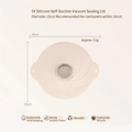 Cream silicone vacuum lid 15cm size for 14cm containers with radial texture - 6 Inch (Diameter 15cm)