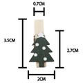 Weihnachtsbaum Holzklammer in Dunkelgrün mit weißen Punkten und Maßen 3,5 cm Höhe - Dunkelgrüner Weihnachtsbaum (Naturclip)