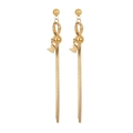 Eleganti orecchini a farfalla dorati con nappine in zircone e dettagli a catena serpente - Stile Farfalla Nappa Lunga (E1298-GO)