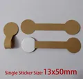 Self-adhesive brown kraft paper jewelry price tags in dumbbell shape 13x50mm size - 008 Kraft Round (13x50mm) / 100 Pcs/Pack