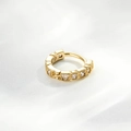 Créoles dorées de luxe avec pierres de zircon carrées serties pour femmes élégantes - Style Pavé Carré (A860-1#)