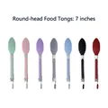 7-inch colorful silicone and stainless steel food tongs for cooking and serving - 7-inch Food Tongs / Red