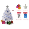 60cm white mini Christmas tree set with blue silver ornaments and star topper - 60cm White Tree With Ornaments No Light