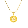Collana con pendente rotondo in oro 18k e lettera A in smalto bianco su catena snake - Lettera Bianca A