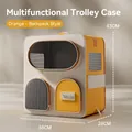 Orange and white dual-use pet carrier backpack with wheels and 38x28x43CM dimensions - Portable Backpack / Orange