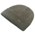 Bonnet en laine vert olive pour homme avec rayures verticales et emblème sport argenté - Réglable / Vert Foncé