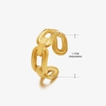Adjustable golden link chain ring in stainless steel with star and moon design - Gold (071 Style) / 1.7cm (Adjustable)