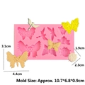 Pink silicone DIY mold featuring butterfly and ladybug shapes for fondant and clay - Style 5 (Butterflies & Insects)