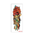 Waterproof temporary full arm tattoo sticker featuring red rose and WD-012 banner design - WD-012/Gold Ribbon Red Rose