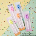 Glittering number 6 birthday candle set with cute cat packaging in assorted vibrant colors - Balloon Number Candles 6