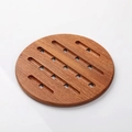Round ebony wood heat insulation mat with hollow heat dissipation grooves for pans - Ebony Mat Type B (1 Pc)