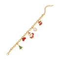 Bracelet charms de Noël en acier inoxydable doré avec de charmants pendentifs - 2# Bracelet