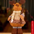 Weihnachts-Rentier-Puppe mit Skiern und Schneeflocken-Outfit, 43 cm große Plüschfigur - Rentier Puppe / Braun