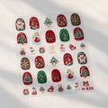 3D-geprägte Weihnachts-Nagelaufkleber M-826 mit Lebkuchenmann und Baum-Motiven - Weihnachts-Cartoon-Serie (M-826)