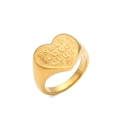 18K gold plated stainless steel heart signet ring with SELF LOVE CLUB engraving - US 6 / Gold (SELF LOVE CLUB)