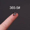 Black stainless steel cartilage stud with white zircon and screw ball back closure - Four-Prong Black Zirconia Style (5#)