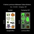 Tatouages Halloween lumineux toile d'araignée avec citrouille et fantôme brillant dans le noir - Série de Dessins Animés Halloween Y-177
