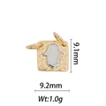 Square 18k gold plated Hamsa pendant 9.2mm with silver relief design for jewelry DIY - DZ-1146-Gold Edge Silver Hamsa