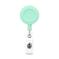 Retractable badge reel with a mint green ABS plastic case and sturdy metal belt clip - Light Green