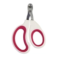 Pink and white stainless steel pet nail clippers with ergonomic non-slip handle grip - Single Hole Clipper Pink White