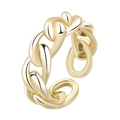 Adjustable golden chain link ring made of 925 sterling silver in a minimalist style - Adjustable Open / Gold
