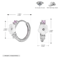 Vista dettagliata degli orecchini a fiore in argento con zirconi 5A e misure precise - Argento 925 / Argento 925 Placcato Oro Bianco Tipo 1