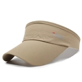 Khaki atmungsaktive Sonnenblende mit Mesh-Gewebe und Logo für Sport und Laufen - Verstellbar / Dunkelbeige