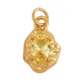 Pendente ovale in zircone giallo placcato oro con finitura in rame testurizzato - AAF9092-Oro Giallo