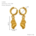 Vergoldete Edelstahl-Ohrhänger in Muschelform für Damen mit 18 Karat Gold-Finish - Schneckenanhänger-Stil (S-E138)