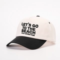 Classic cream and black baseball cap featuring Let's Go To The Beach 3D embroidery - One Size / Cream/Black