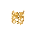 Chic 18k gold plated punk woven ring with an irregular hollow geometric design - Adjustable Open