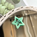 Y2K mint green star hair clip with fine glitter finish on a vintage vanity mirror - Glitter Mint Green