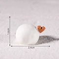 Miniature white bird figurine 2.4cm width for DIY Christmas micro landscape decor - 10# Snowball