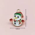 Christmas snowman alloy enamel charm for DIY jewelry with white red and green details - 2889 Cartoon Snowman