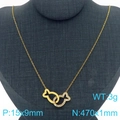 Collar dorado con colgante de doble pez y strass en exhibidor de busto negro - Dorado (KN290927-GC)