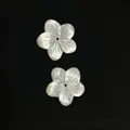 Macro-opname van twee witte schelpen bloembedeltjes met vijf bladeren voor DIY-sieraden - A003-Puur Wit Gesneden/20MM
